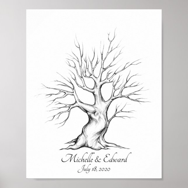 Oak Fingerprint Tree for Anniversary Poster (Vorne)