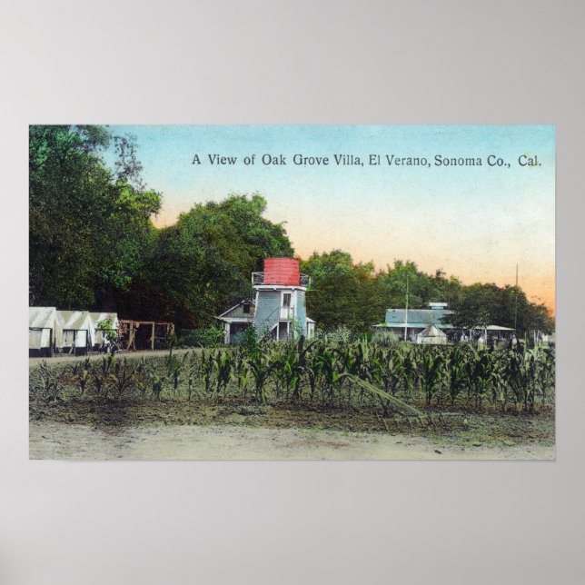 Oak Grove Villa SceneEl Verano, CA Poster (Vorne)