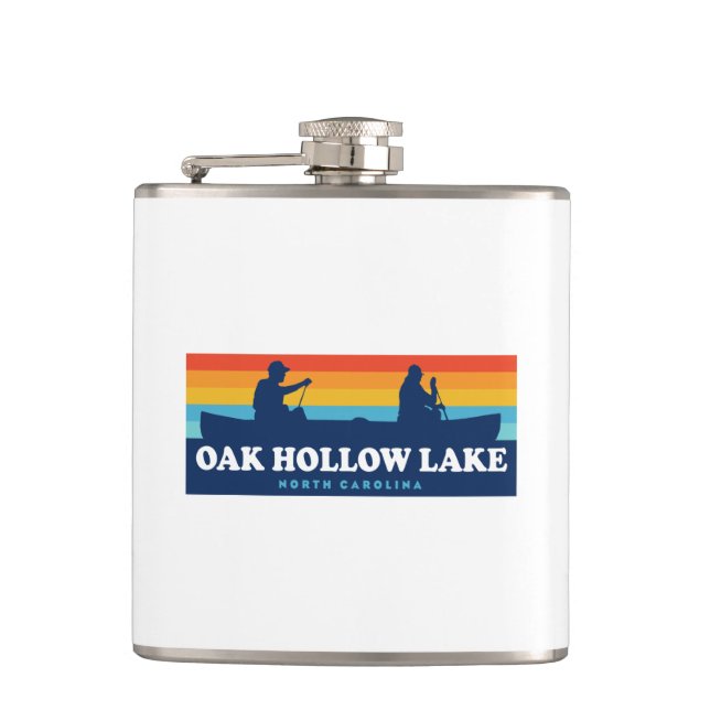 Oak Hollow Lake North Carolina Canoe Flachmann (Vorderseite)