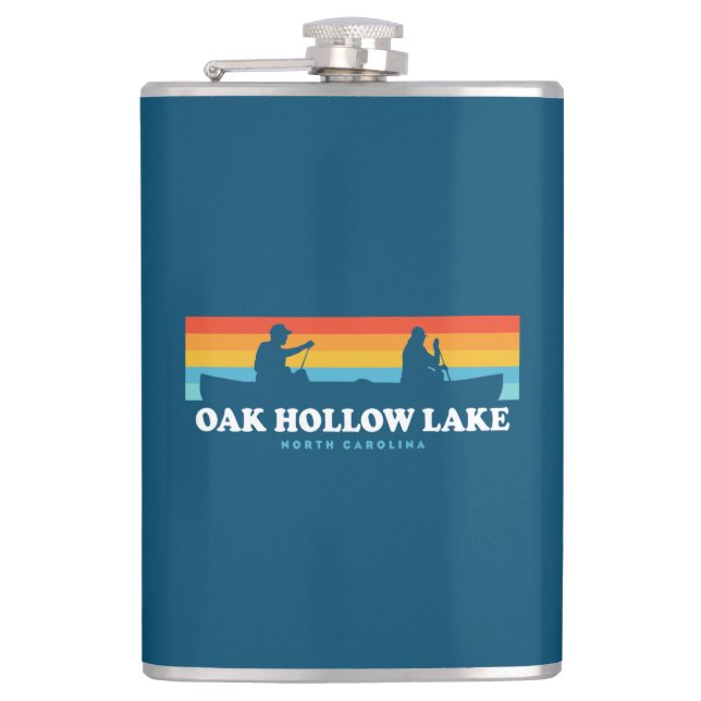 Oak Hollow Lake North Carolina Canoe Flachmann (Vorderseite)