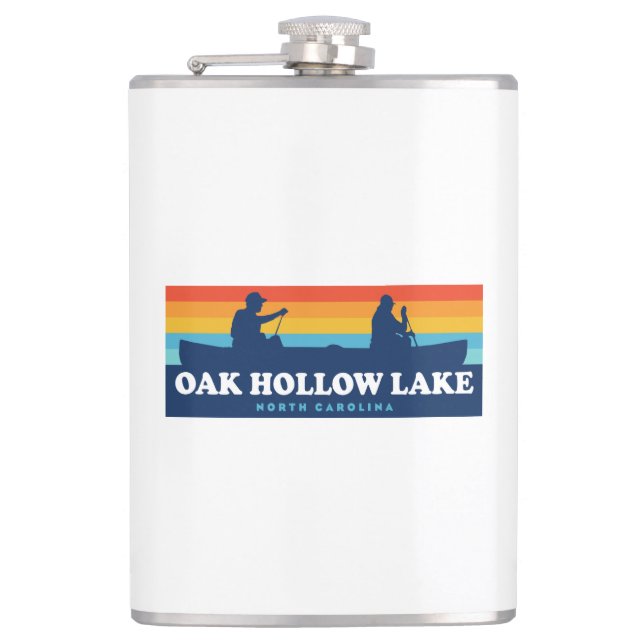 Oak Hollow Lake North Carolina Canoe Flachmann (Vorderseite)
