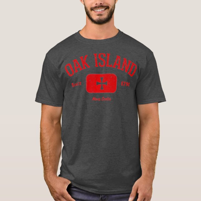 Oak Island Knights Templar Cross Design Geschenk T-Shirt (Vorderseite)