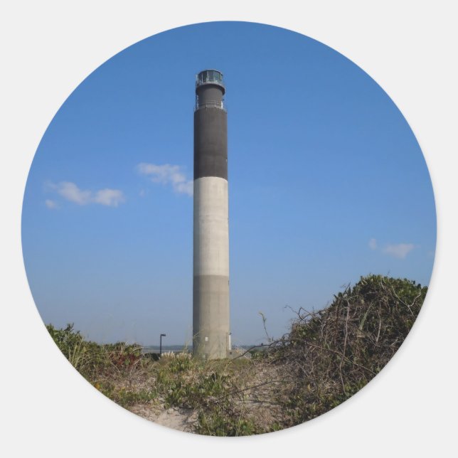 Oak Island Lighthouse, North Carolina Runder Aufkleber (Vorderseite)