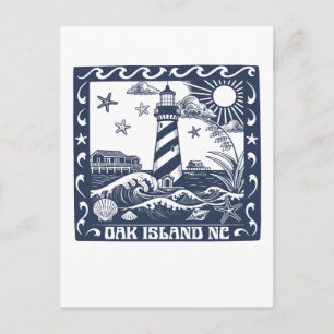 Oak Island NC Leuchtturm Küsten North Carolina Postkarte