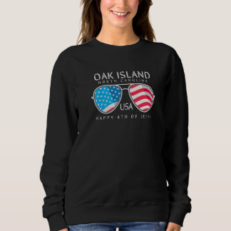 Oak Island Nc Sommersonnenbrille auf der vierten Sweatshirt