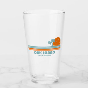 Oak Island North Carolina Sun Palm Trees Glas