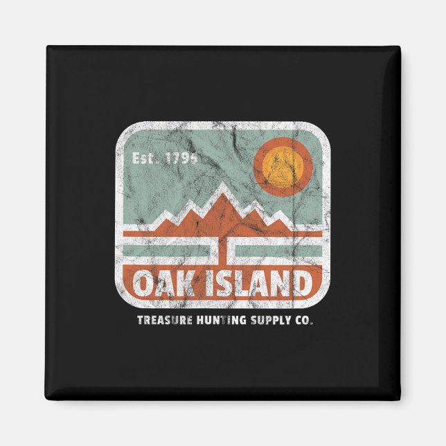 Oak Island Schatzsuche Vintag 1795 Karte Magnet (Vorne)