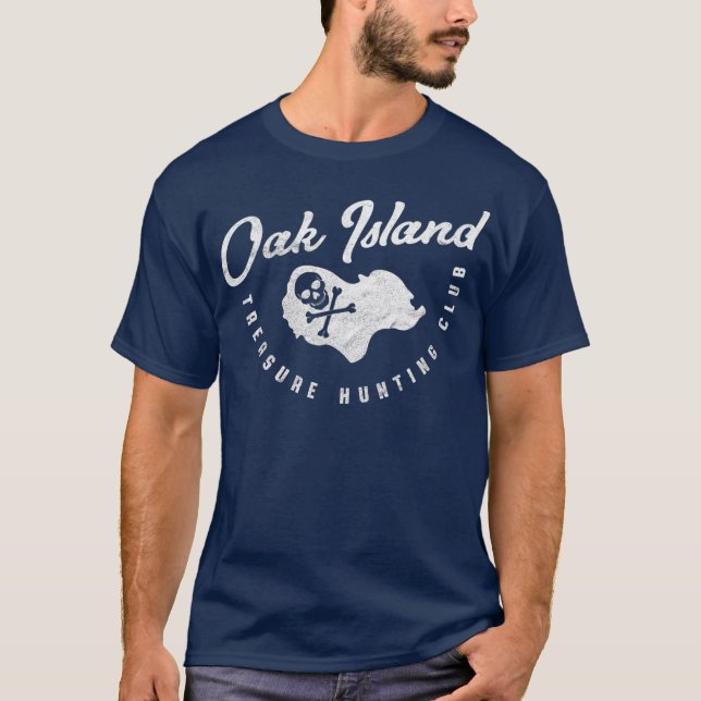 Oak Island Treasjagd Club Karte T-Shirt (Vorderseite)