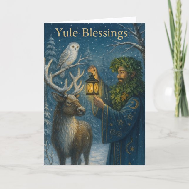 Oak King Yule Card Feiertagskarte (Vorderseite)