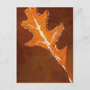 "Oak Leaf Orange and Brown" Landstrassen Postkarte