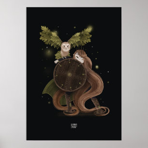 OAK LEAF OWL von Alexandra Dikaia Poster