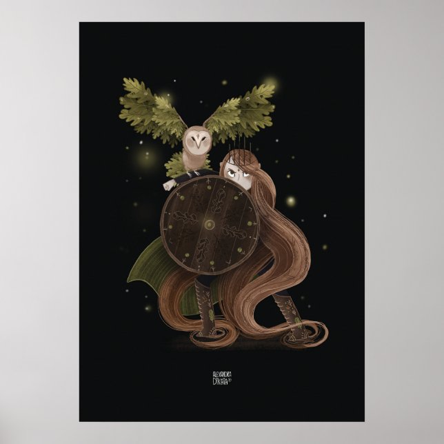 OAK LEAF OWL von Alexandra Dikaia Poster (Vorne)
