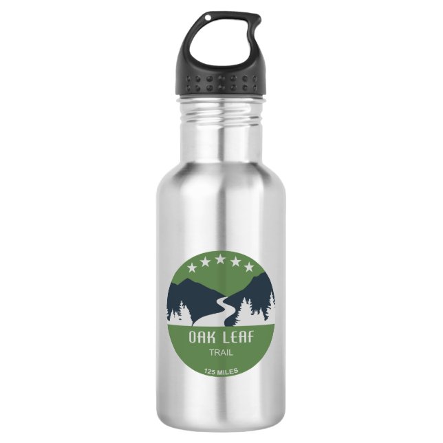 Oak Leaf Pfad Edelstahlflasche (Vorderseite)