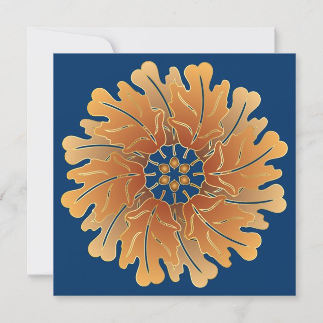 Oak Leaf und Acorn Rosette Erntedank Einladung (Vorderseite)