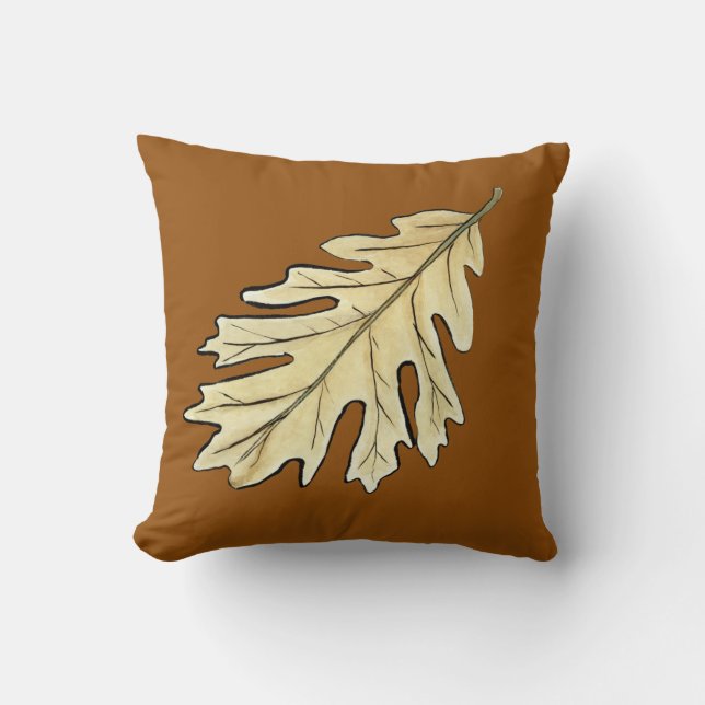 Oak Leaf Watercolor Kissen (Vorderseite)