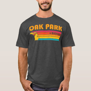 Oak Park Michigan Vintag Besiegtes Souvenir T-Shirt