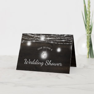 Oak Ridge Rustic Dark Wood Couple's Polterabend Einladung