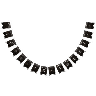 Oak Ridge Rustic Dark Wood Liebe ist süße Hochzeit Wimpelkette