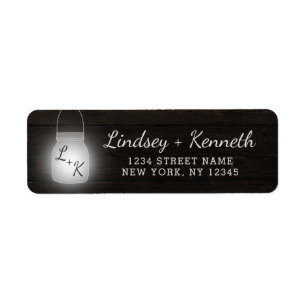 Oak Ridge Rustic Darkle Holzwedding-Rücksendeadres