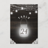 Oak Ridge Rustic Mason Jars Hochzeiten Tischnummer