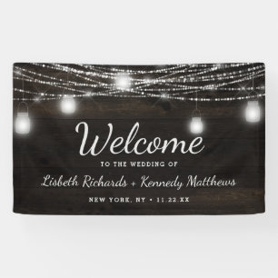 Oak Ridge Rustic Wood & Mason Jars Wedding Willkom Banner