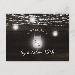 Oak Ridge Rustic Wood Wedding Meal Choice UAWG Postkarte