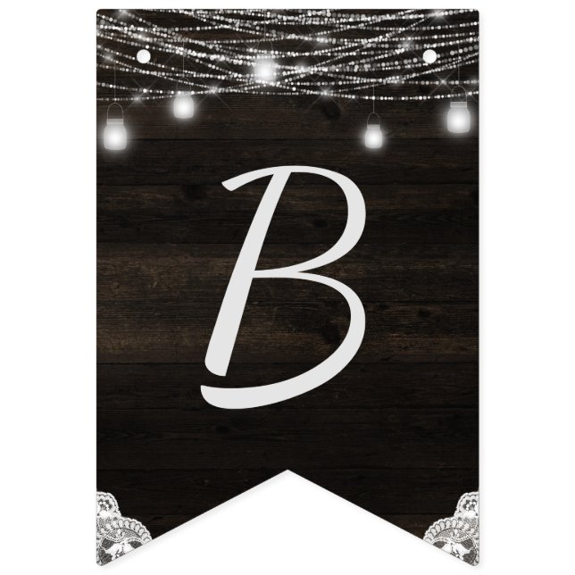 Oak Ridge Rustikale Holzbrücke zum Brautparty Wimpelkette (Dritte Fahne)