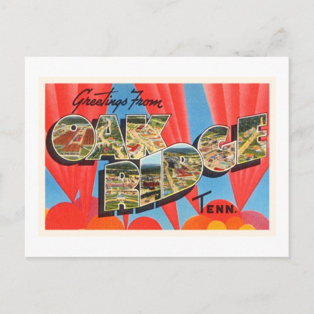 Oak Ridge Tennessee TN Alte Jahrgang Reise Souveni Postkarte (Vorderseite)