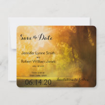 Oak Tree at Sunset Wedding Save the Date