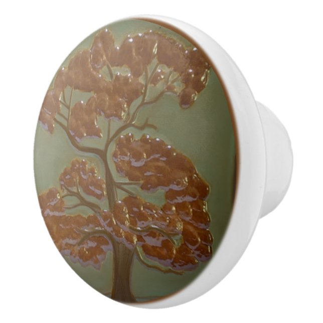 Oak Tree Druckwerfer Ziehen Keramik Knoblauch Keramikknauf (Rechts)