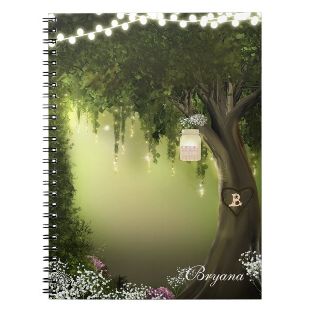 Oak Tree Enchanted Forest Garden Notebook Journal Notizblock (Vorderseite)