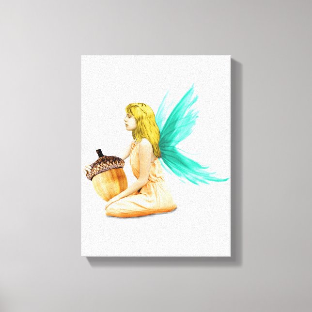 Oak Tree Fairy mit Acorn Leinwanddruck (Vorderseite)