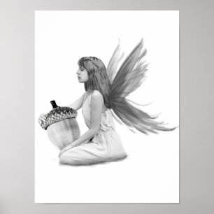 Oak Tree Fairy mit Acorn Poster