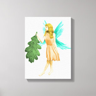 Oak Tree Fairy mit einem Eichenleaf Leinwanddruck