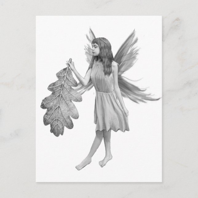 Oak Tree Fairy mit Leaf Postkarte (Vorderseite)