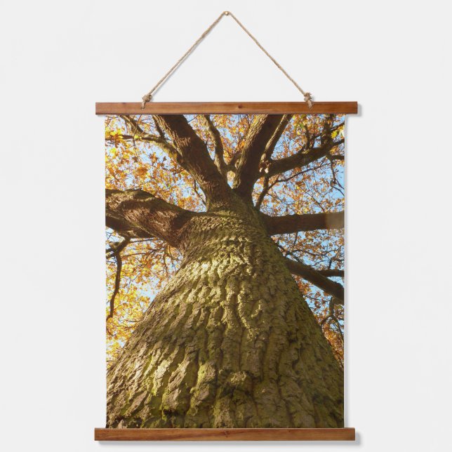 Oak Tree Hanging Tapestry Wandteppich Mit Holzrahmen (Vorderseite)