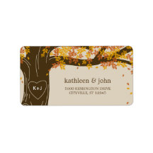 Oak Tree Hochzeit im Herbst Address Labels