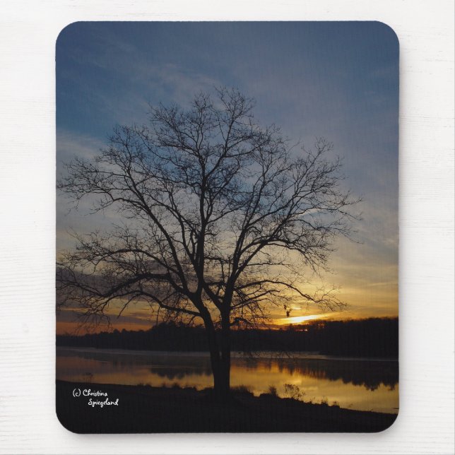 Oak Tree Lake Sunrise Mousepad (Vorne)