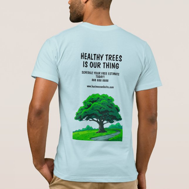 Oak Tree Logo | Custom Tree Trimming Services T-Shirt (Rückseite)