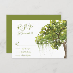 Oak Tree Moss Lichter Antwortkarten UAWG RSVP Karte