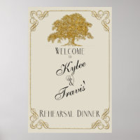 Oak Tree Plantation in Gold Glitzer Probe