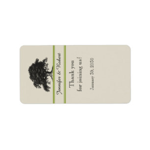 Oak Tree Plantation in Gree Wedding Lip Balm Label Adressaufkleber