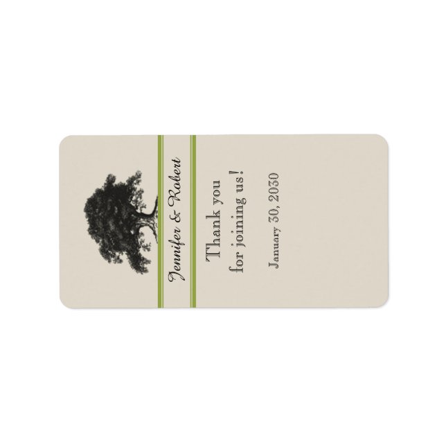 Oak Tree Plantation in Gree Wedding Lip Balm Label Adressaufkleber (Vorne)