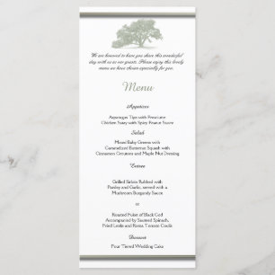 Oak Tree Plantation Wedding Menu Menükarte