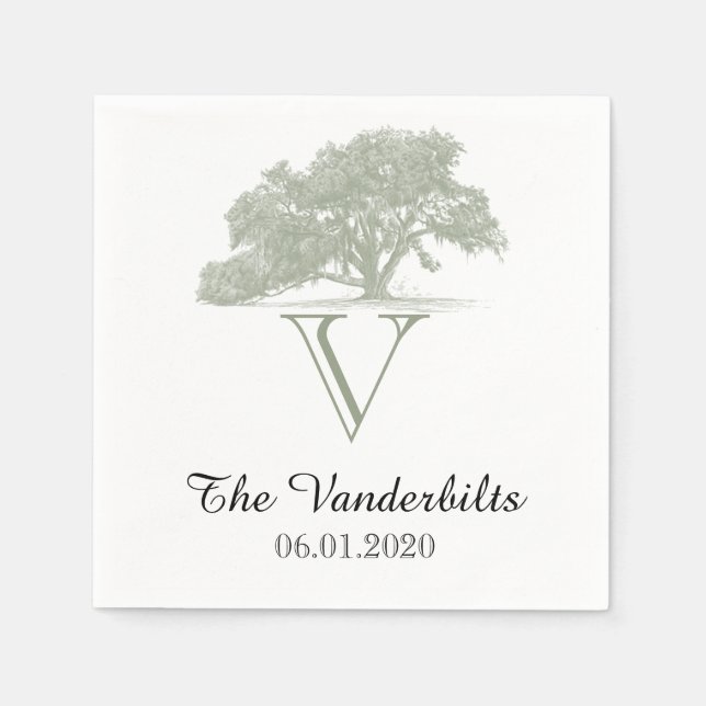 Oak Tree Plantation Wedding Napkin Serviette (Vorderseite)