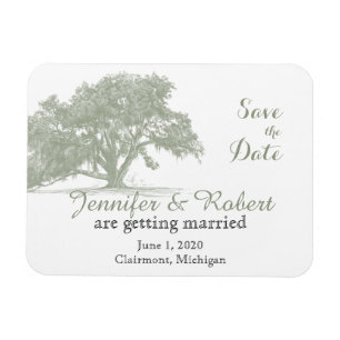 Oak Tree Plantation Wedding Save the Date Magnet