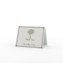 Oak Tree Sketch Wedding Vielen Dank