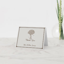 Oak Tree Sketch Wedding Vielen Dank Dankeskarte