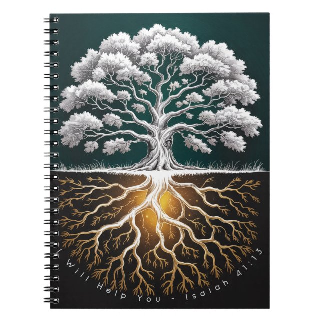Oak Tree Strength Faith Journal - Rooted Design Notizblock (Vorderseite)