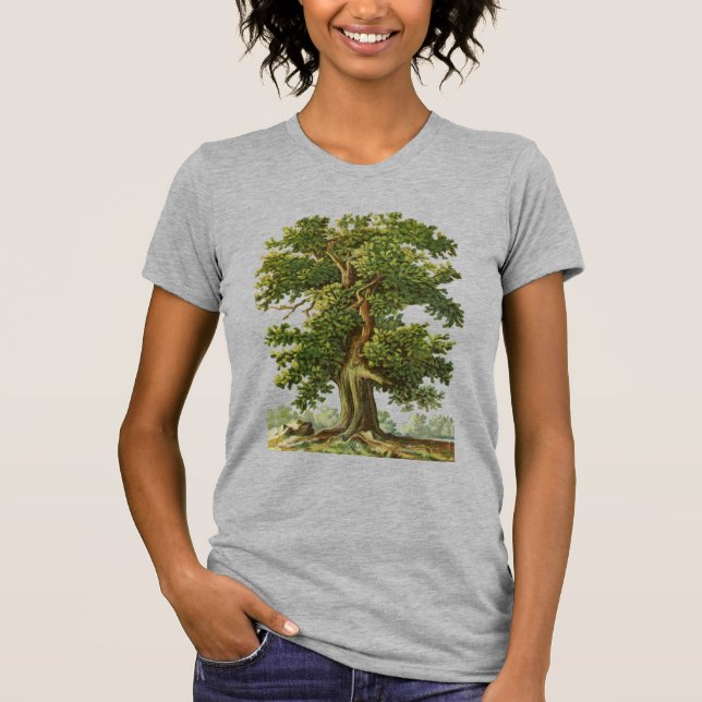 Oak Tree Vintage Kunst T-Shirt (Vorderseite)